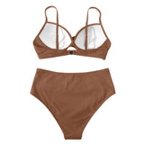 Fongt New Split High Waist Sexy Swimsuit Lady Small Chest Gathered Bikini