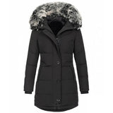 Women's Autumn And Winter New Women's Hat Warm Slim Cotton-Padded Clothes In The Long Solid Color Coat-Outfit