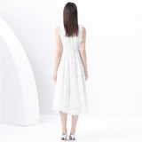 Fongt Retro Romantic Atmosphere Feel Sleeveless Dress Women's Lace Mesh Design Super Fairy Temperament Long Dress
