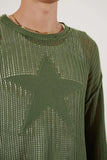 2023 New Women's Fashion Five-Pointed Star Hollowed-Out Sweater Loose Casual Sweater-Outfit