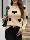 Fongt And Winter New Sweater Women's Loose Love Embroidered Color Collar Knitted Shirt