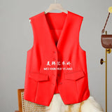 Fongt Vest Women's Small Vest 2025 Spring And Autumn New Repair Outside The Folding Wear Women's Shoulder Black Short Horse Clip