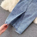 Fongt Kong Style In Women's Clothing Set 2025 New Female Sense Short Sling Vest High-Waisted Denim Skirt Tide
