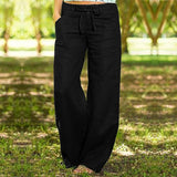 ZANZEA Women Autumn Pants Wide Leg Trousers 2022 Elegant Button Long Pant Turnip Lace Up Pantalon Zip Palazzo