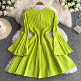 Fongt High-End Knitted Dress Women Autumn And Winter Royal Sister Temperament Dating Short Skirt French Waist Sweater Skirt