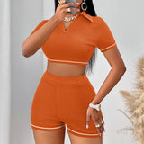 Fongt Style Women's Wear Temuebay2024 Spring And Summer Shorts Short Sleeve Suit-Outfit
