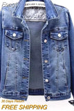 Denim Jacket Women Long Sleeve Short Jacket Korean Elasticity Slim Jean Coat Streetwear Vintage Spring Basic