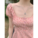 Solid Color Lace Trim Square-Neck Tee-Outfit