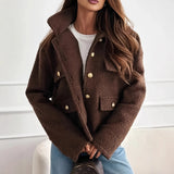 Fongt Collar Button Decorating Cashmeat Jacket In Autumn 2025