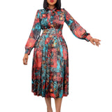 Fongt Belt 2025 Spring New Long-Sleeved High-Waisted Large-Size Banquet Dress