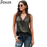 Off Shoulder Top Women Lace Patchwork Snake Print V Neck Sleeveless Plus Size Ladies Shirts Fashion 2021 Summer
