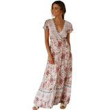 Fongt Summer Leisure Hot Holiday Printing Dress Sexy Long Dress Women's Dress