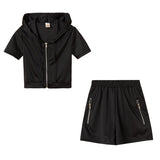 Fongt Women's Women's Solid Color Sports Leisure Suit With Hat Zipper Two Sets