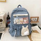 Fur-Ball Backpack Women Waterproof Backpacks for Teenage Girls Schoolbag Transparent Drawstring Pocket Student Travel