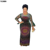 Velvet African Dresses For Women Dashiki Mesh Ruffle Sleeve Robe African Dress Africa Clothes Christmas Diamond Party Maxi