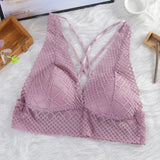 Bralette Sexy Bras For Women Hollow Out Lace Bra Crop Top Wireless Underwear Deep V Push Up Bra Sexy Lingerie