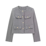 Fongt Women's Autumn And Winter Fashion New 15 Color Jacket Small Scent Style Short Suit Jacket