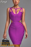 Bandage Dress 2023 New Women's Bodycon Dress Elegant Sexy Strappy Evening Club Party Dress High Quality Summer