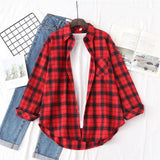 Blouses Shirts Womens Tops And Blouses 2020 Womenswear Long Sleeve Clothing Button Up Down Shirt Plaid Korean Female