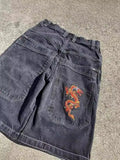 Hip-Hop Street Clothing Y2K Boxing Gloves Graphic Denim Gym Baggy Jeans Shorts-Outfit