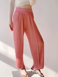 Fongt Folded 2025 New Fish Scale Pants Show Thin Set Of Leisure Pants Tight Waist Multi-Color Temperament Lazy Wind