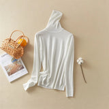 New-Coming Autumn Winter Tops Solid Turn-Down Collar Pullovers Female Thick Turtleneck Knitted High Street Women