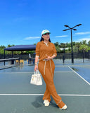 Fongt New Women's Casual Knit Wide-Leg Pants Suit-Outfit