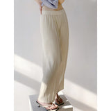 Fongt Folded 2025 New Fish Scale Pants Show Thin Set Of Leisure Pants Tight Waist Multi-Color Temperament Lazy Wind