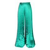 Fongt Summer Women's Solid Color Casual Loose Pressure Broad Leg Trousers African Trousers