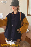 Baseball Jacket Coat Women Oversized 2023 Spring Korean Loose Patchwork Pocket Outerwear Girls Tops