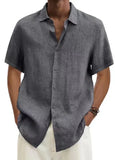 Fongt Explosion Summer V-Neck Button Cotton Cotton Pure Cotton Shirt Shirt Man Shirt