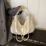 Side Lace Up Bow Pu Leather Backpack-Outfit