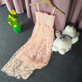 Fongt Yarn Girl Small French 2025 Folding Dress Slings Super Fairy Waist Thin Dress New Retro Daisies Summer