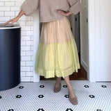 Fongt Women's Clothing Splicing Cake Skirt Long Half-Body Skirt