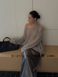 Fongt Xixi 13 Lines 2025 Autumn Black Standard Ins Temperament Elegant Mare Knit Sweater Sweater 25299