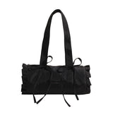 Aesthetic Ruffled Bow Knot Large Capacity Shoulder Bag-Outfit