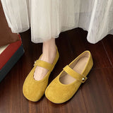 Fongt Elegant Mary Shoes Summer New Lovely Lady Style Frosted Round Head Shallow Single Shoes