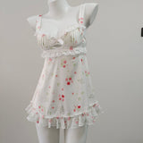 Fongt Pure Desire High-Grade Broken Ice Silk Pyjamas Girl 2025 Sweet Lace Sling Pajamas Pajamas Pyjamas Ajamas Pyjamas
