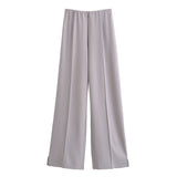 Fongt New Double-Sided Round Collar Blouse 3641859 Elastic Casual Trousers 3641860