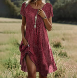 Fongt Hot Selling Literary And Art National Wind Round Collar Long Dress