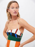 Fongt Women's Clothing In The Summer Of 2025 Striped Dress Colored Thin Opening Sling Skirt