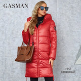 Women's Winter Down Jacket 2022 Long Classic Design Zipper Breasted Belt Pocket Women Coat Leisure Parkas