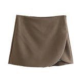 New Solid Color Fashion Style Short Style Four-Sided Bouncy Skirt Pants-Outfit