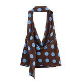 Fongt New Thin Scarf Wave Dot Hanging Neck Collar Blouse 3756352 Skirt 6929511