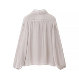 Fongt Women's Two-Piece Summer Thin Bow Tie With Long-Sleeved Cover Loose Shirt Folded Mini Dress