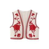 Fongt Embroidered Open Tao 2025 Vest National Style Summer Multi-Color Vest Women's Clothing