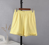 Summer Cotton Sets Women Casual Two Pieces Short Sleeve T Shirts and High Waist Short Pants Solid Outfits