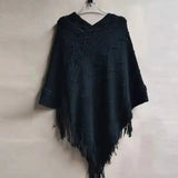 Women's Clothing V-Neck Batwing Sleeve Solid Color Sweaters 2023 Autumn Winter Tassel Fashion Knitted All-match Korean Jumpers-Outfit