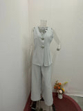 Fongt Summer New Solid Color Sleeveless Slim Vest Temperament Commuter Suit Pants Suit-Outfit