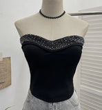 Fongt Sense Of Small Heavy Industry Drilled With Chest Pad Inside The Bottom Of The Coat Short Vest Woman 8029